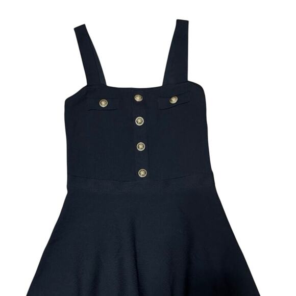 Michael Kors Fit & Flare Dress Sleeveless Stretch Viscose Black - Picture 5 of 8